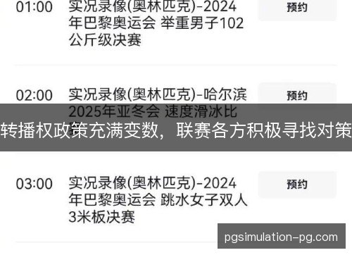 转播权政策充满变数，联赛各方积极寻找对策